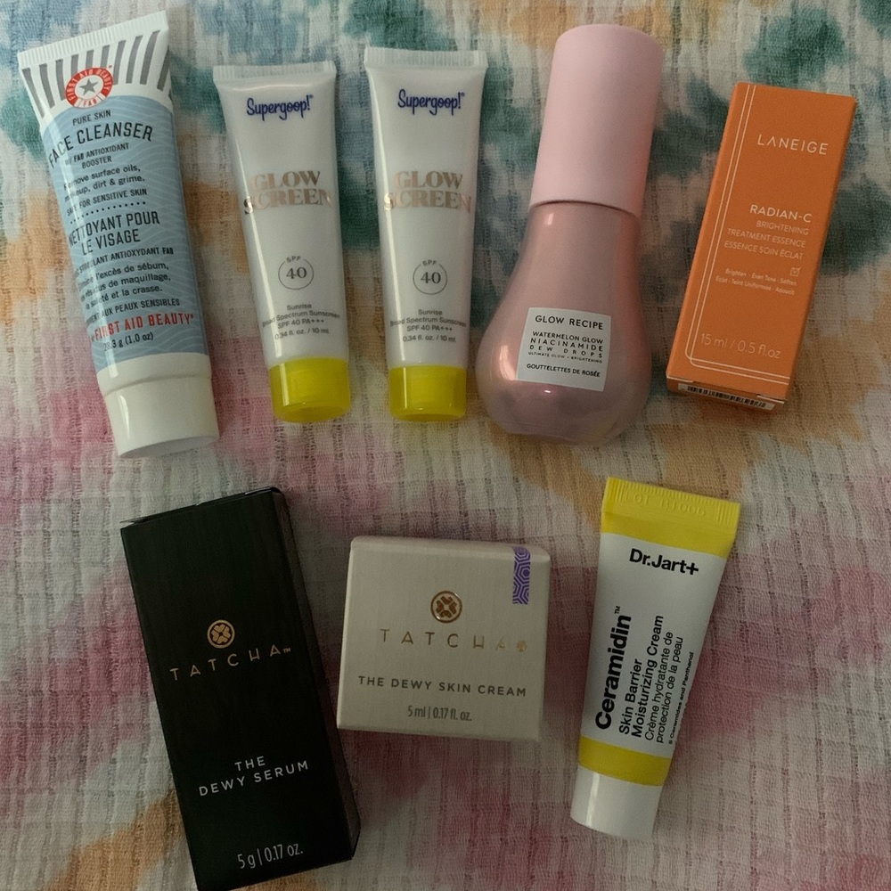 Tatcha + Super Goop + Laneige + FAB + Glow Recipe Skincare Bundle - All new!